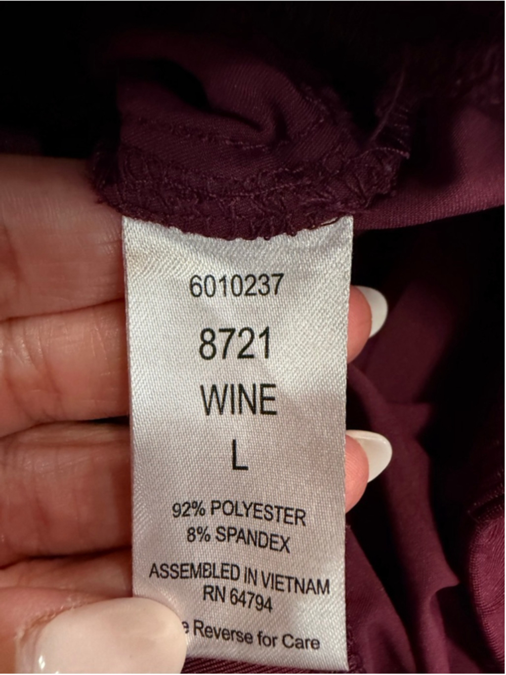 Med Couture Peaches Jogger Scrub Pants Womens L Large Wine Maroon Cargo Pockets - Picture 6 of 9